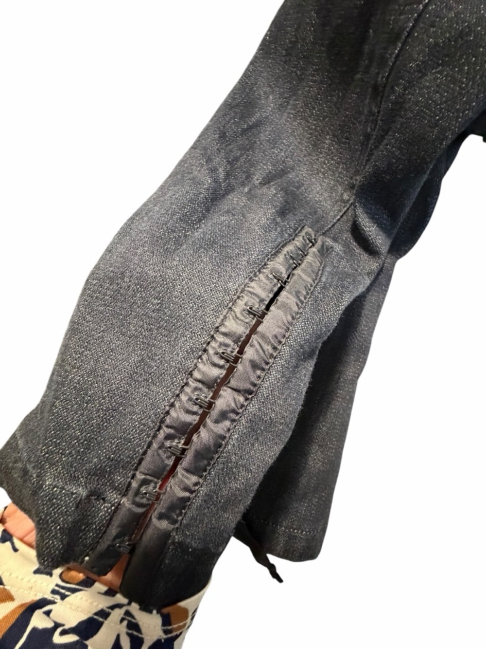 Mariella Burani Woven Trim Dark Denim Jacket Made In Italy - Womens Med - Picture 9 of 15